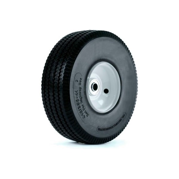 Martin Wheel 10" Flat Free Hand Truck Wheel 354DCSWPU242 - 410/350-4 - 2-1/4 x 5/8" Offset Hub 354DCSWPU242 - main
